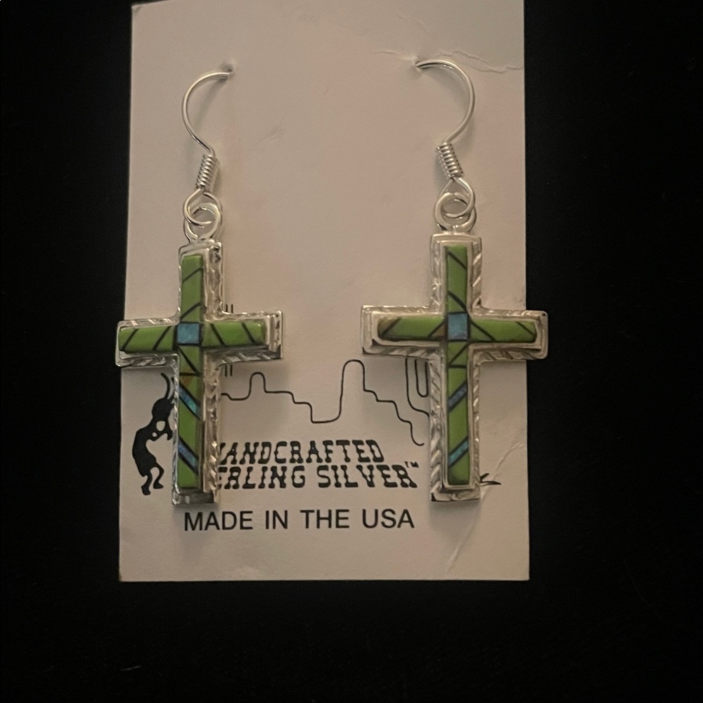 Handcrafted Sterling Silver Cross Earrings